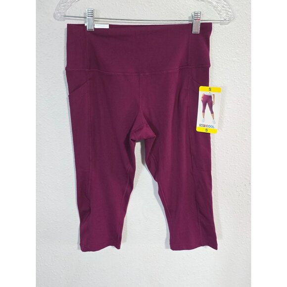 NWT 32 Degrees Cool Plum Caspia Womens Active Crop Pocket Leggings Sz Small - Picture 1 of 5
